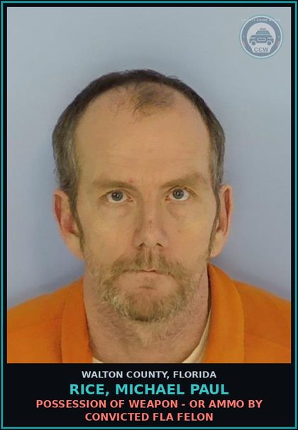 CCW arrest card for RICE, MICHAEL PAUL in Walton County: VOP Felony