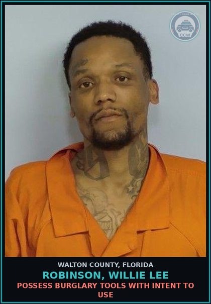 CCW arrest card for ROBINSON, WILLIE LEE in Walton County: Out Of State Fugitive