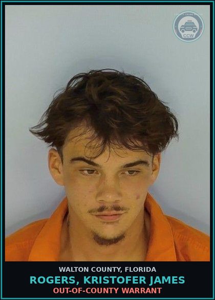 CCW arrest card for ROGERS, KRISTOFER JAMES in Walton County: OUT-OF-COUNTY WARRANT