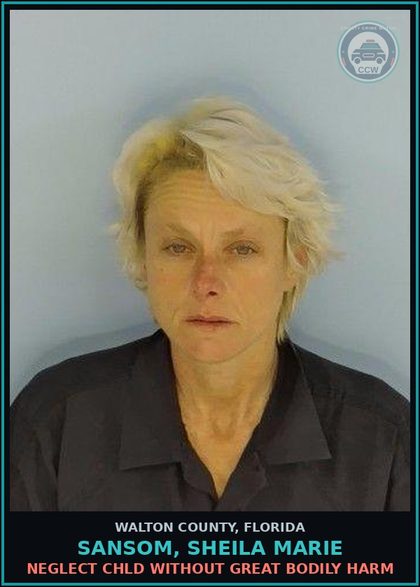 CCW arrest card for SANSOM, SHEILA MARIE in Walton County: Neglect chld Without Great Bodily Harm
