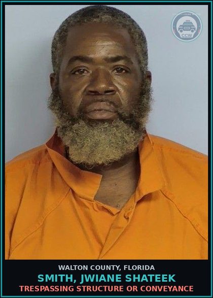CCW arrest card for SMITH, JWIANE SHATEEK in Walton County: TRESPASSING STRUCTURE OR CONVEYANCE