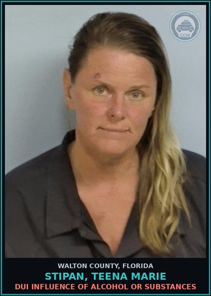 CCW arrest card for STIPAN, TEENA MARIE in Walton County: DUI INFLUENCE OF ALCOHOL OR DRUGS