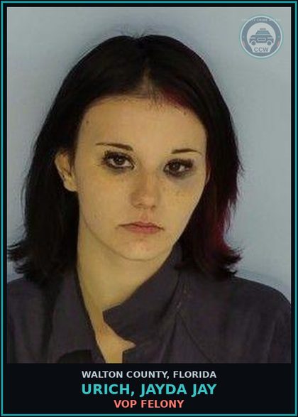 CCW arrest card for URICH, JAYDA JAY in Walton County: VOP Felony