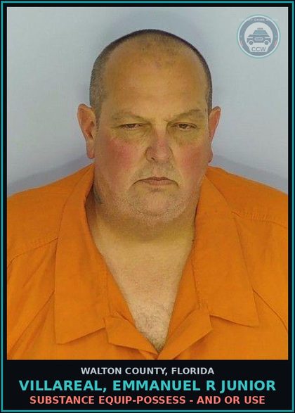 CCW arrest card for VILLAREAL, EMMANUEL R Junior in Walton County: Drug Equip-Possess - And Or Use