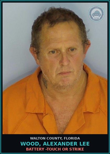 CCW arrest card for WOOD, ALEXANDER LEE in Walton County: Battery -Touch or Strike