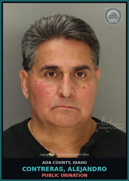 CCW arrest card for Contreras, Alejandro in Ada County: Public Urination