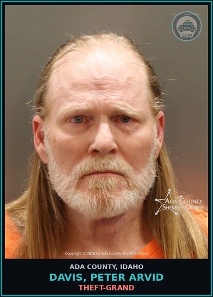 CCW arrest card for Davis, Peter Arvid in Ada County: Theft-Grand