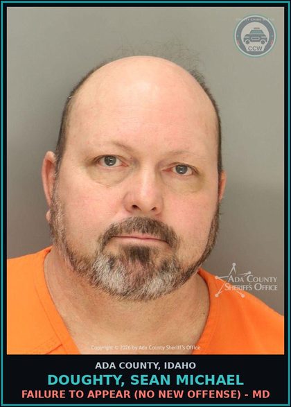 CCW arrest card for Doughty, Sean Michael in Ada County: Failure to Appear (No New Offense) - MD