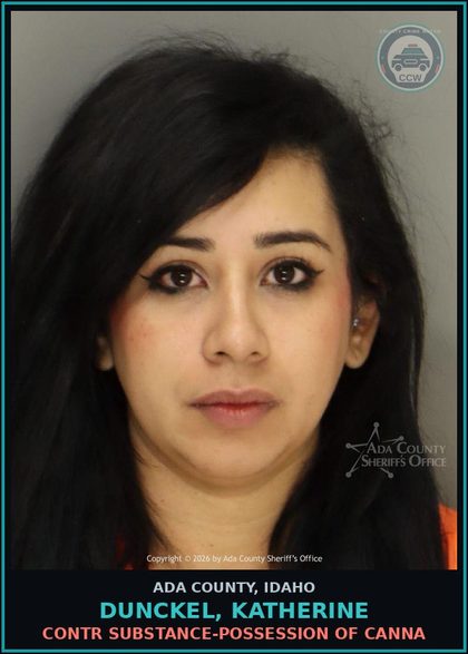 CCW arrest card for Dunckel, Katherine in Ada County: Driving Under the Influence