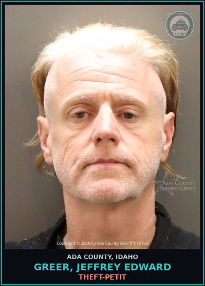 CCW arrest card for Greer, Jeffrey Edward in Ada County: Theft-Petit