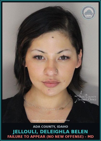 CCW arrest card for Jellouli, Deleighla Belen in Ada County: Failure to Appear (No New Offense) - MD