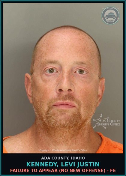 CCW arrest card for Kennedy, Levi Justin in Ada County: Failure to Appear (No New Offense) - FE