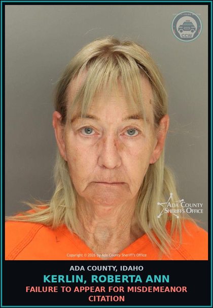 CCW arrest card for Kerlin, Roberta Ann in Ada County: Failure to Appear for Misdemeanor Citation