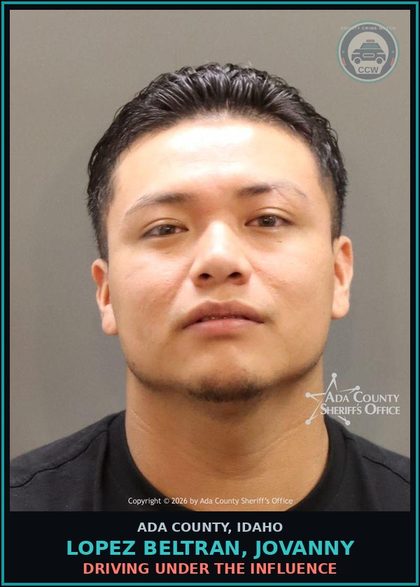 CCW arrest card for Lopez beltran, Jovanny in Ada County: Driving Under the Influence