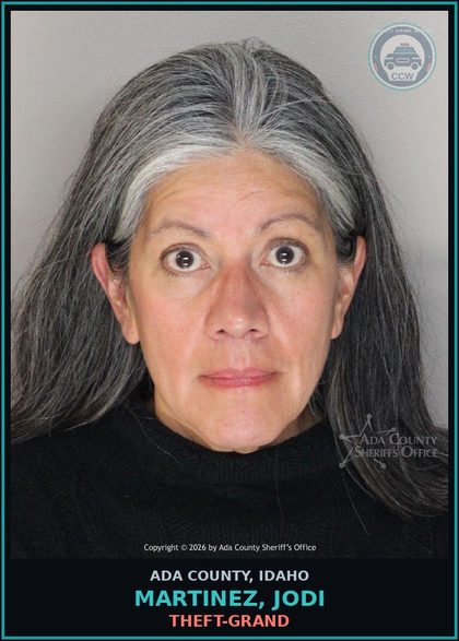 CCW arrest card for Martinez, Jodi in Ada County: Theft-Grand