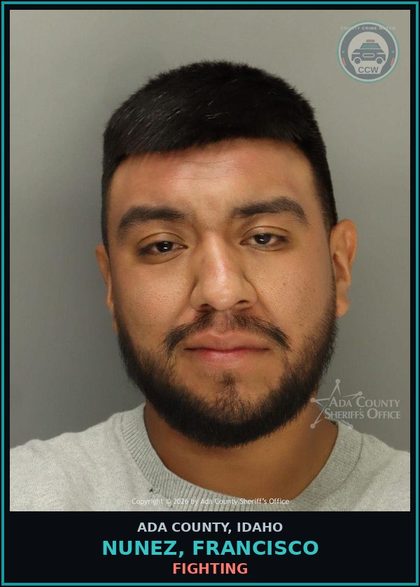 CCW arrest card for Nunez, Francisco in Ada County: Fighting