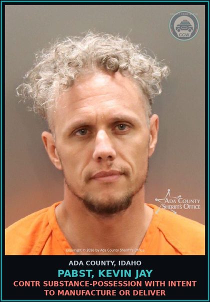 CCW arrest card for Pabst, Kevin Jay in Ada County: Criminal Conspiracy