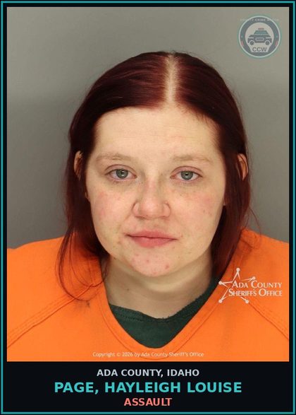 CCW arrest card for Page, Hayleigh Louise in Ada County: Arrests & Seizures-Resisting or Obstructing Officers