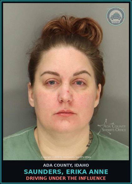 CCW arrest card for Saunders, Erika Anne in Ada County: Driving Under the Influence