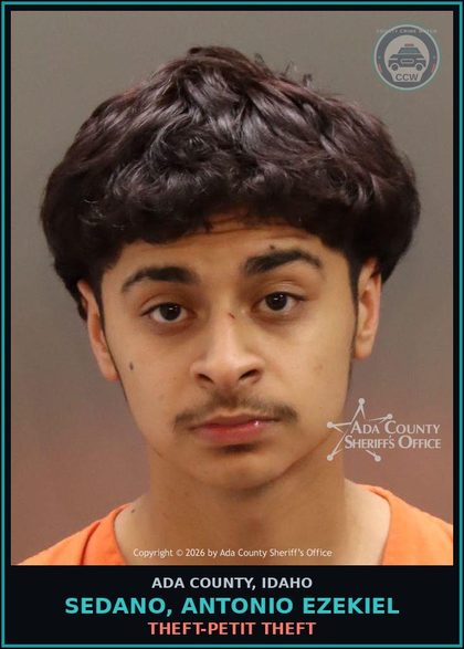 CCW arrest card for Sedano, Antonio Ezekiel in Ada County: Theft-Petit Theft