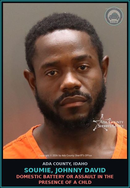 CCW arrest card for Soumie, Johnny David in Ada County: Domestic Battery or Assault In The Presence of a chld