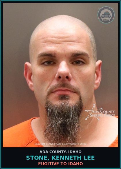 CCW arrest card for Stone, Kenneth Lee in Ada County: Fugitive to Idaho
