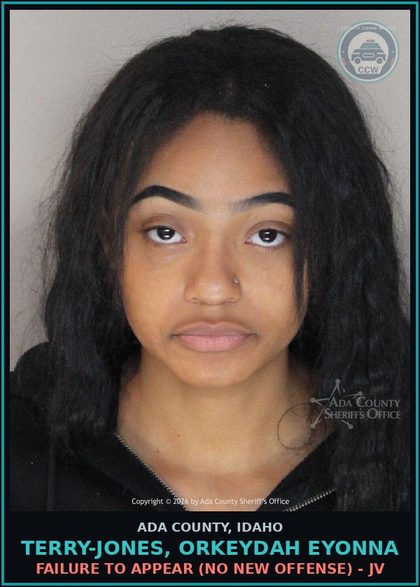 CCW arrest card for Terry-Jones, Orkeydah Eyonna in Ada County: Failure to Appear (No New Offense) - JV