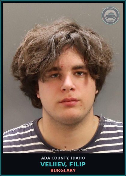 CCW arrest card for Veliiev, Filip in Ada County: Burglary