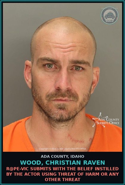 CCW arrest card for Wood, Christian Raven in Ada County: Arrests & Seizures-Resisting or Obstructing Officers