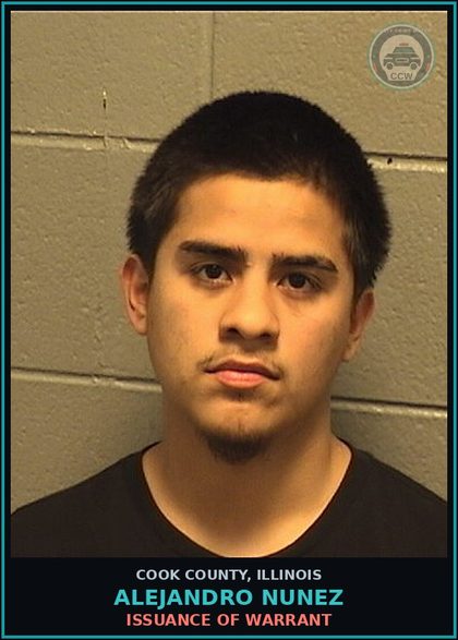 CCW arrest card for ALEJANDRO NUNEZ in Cook County: ISSUANCE OF WARRANT