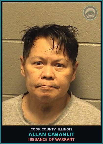 CCW arrest card for Allan Cabanlit in Cook County: ISSUANCE OF WARRANT