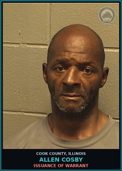 CCW arrest card for Allen Cosby in Cook County: ISSUANCE OF WARRANT