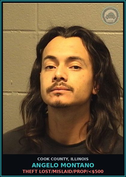 CCW arrest card for Angelo Montano in Cook County: RECKLESS CONDUCT