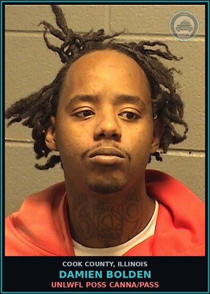 CCW arrest card for Damien Bolden in Cook County: ISSUANCE OF WARRANT