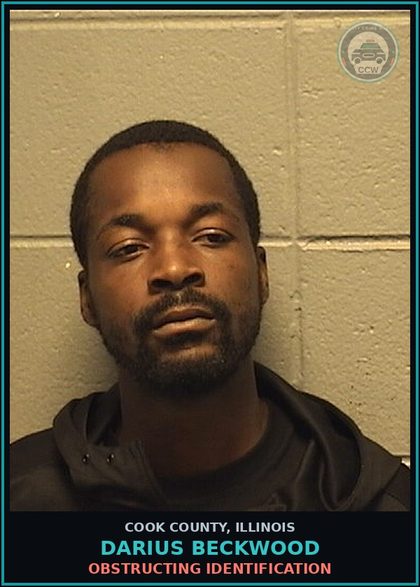 CCW arrest card for Darius Beckwood in Cook County: RECKLESS CONDUCT