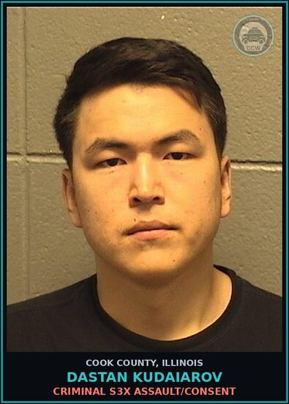 CCW arrest card for DASTAN KUDAIAROV in Cook County: CRIMINAL s3x ASSAULT/CONSENT