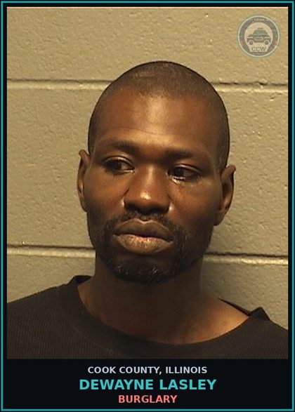 CCW arrest card for Dewayne Lasley in Cook County: BURGLARY
