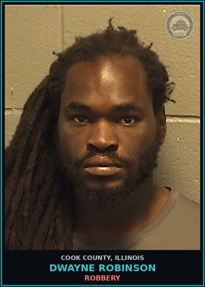 CCW arrest card for DWAYNE ROBINSON in Cook County: ROBBERY
