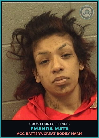 CCW arrest card for Emanda Mata in Cook County: AGG BATTERY/GREAT BODILY HARM