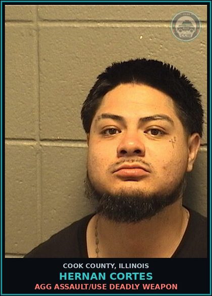 CCW arrest card for Hernan Cortes in Cook County: ATTEMPT — VEHICULAR HIJACKING - AGG - WEAPON