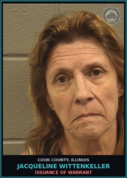 CCW arrest card for Jacqueline Wittenkeller in Cook County: ISSUANCE OF WARRANT