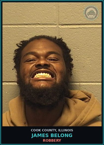 CCW arrest card for JAMES BELONG in Cook County: ROBBERY