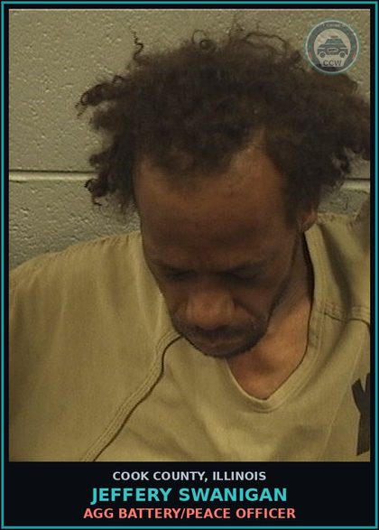 CCW arrest card for Jeffery Swanigan in Cook County: CRIMINAL TRESPASS TO REAL PROPERTY