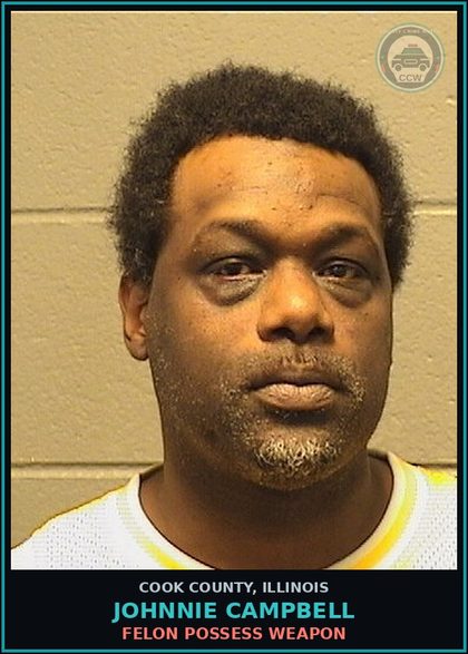CCW arrest card for JOHNNIE CAMPBELL in Cook County: DOMESTIC BTRY/PHYSICAL CONTACT