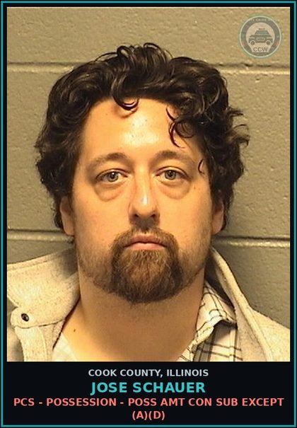 CCW arrest card for JOSE SCHAUER in Cook County: PCS - POSSESSION - POSS AMT CON SUB EXCEPT (A)(D)