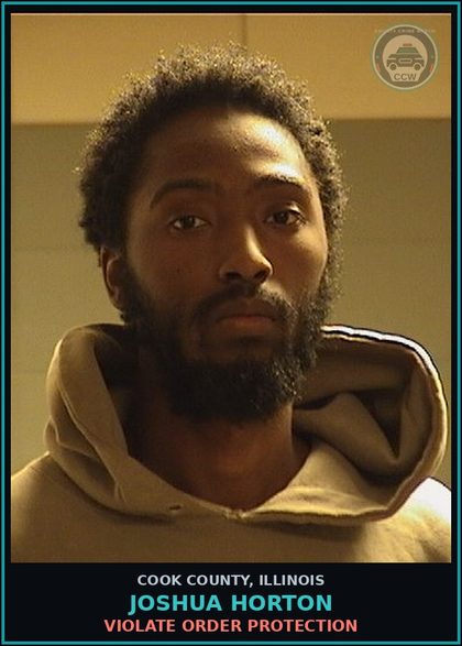 CCW arrest card for Joshua Horton in Cook County: VIOLATE ORDER PROTECTION