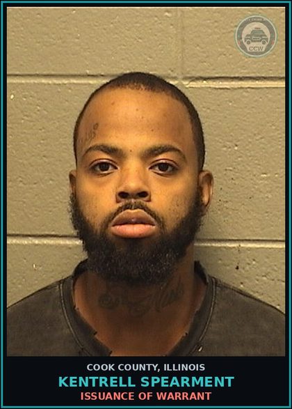 CCW arrest card for KENTRELL SPEARMENT in Cook County: ISSUANCE OF WARRANT