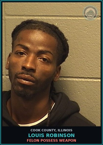 CCW arrest card for Louis Robinson in Cook County: PCS - POSSESSION - POSS AMT CON SUB EXCEPT (A)(D)