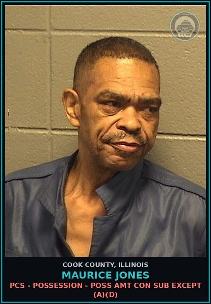 CCW arrest card for Maurice Jones in Cook County: PCS - POSSESSION - POSS AMT CON SUB EXCEPT (A)(D)