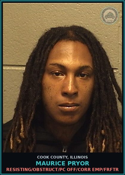 CCW arrest card for Maurice Pryor in Cook County: PCS - MFG - POSSESS ANY SUBSTANCE W/INTENT